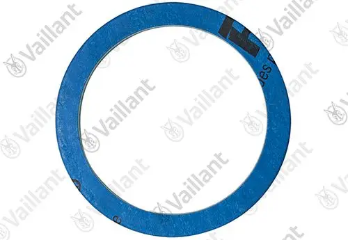 Vaillant Flanschdichtung in blauer Farbe, rund und flach, geeignet für spezifische Heizungsanwendungen.